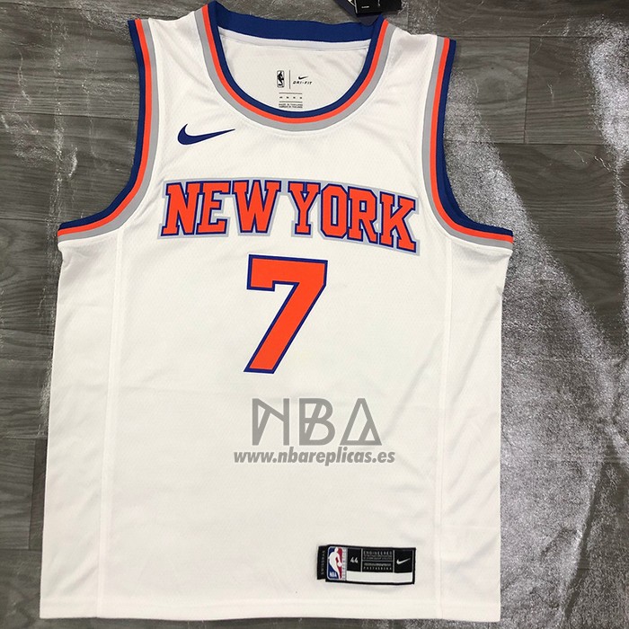 Camiseta New York Knicks Carmelo Anthony NO 7 Association Blanco